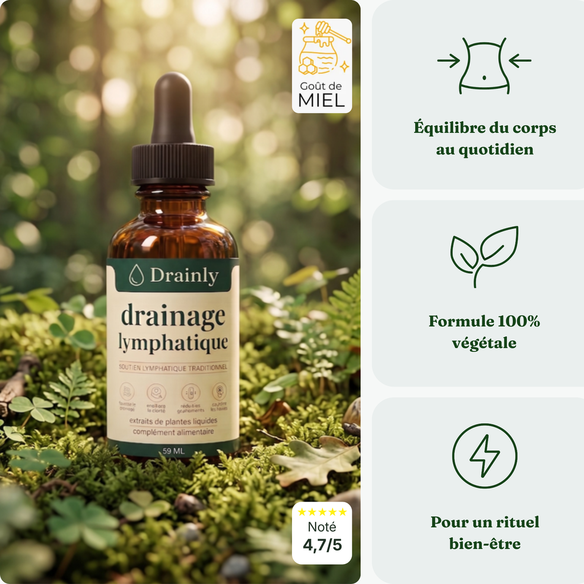 Drainant Lymphatique Drainly® - soutien traditionnel, formule liquide