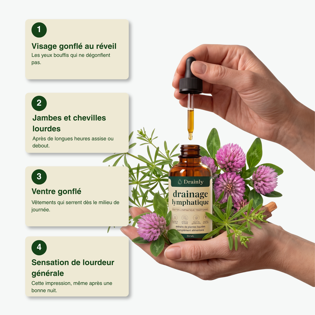 Drainant Lymphatique Drainly® - soutien traditionnel, formule liquide